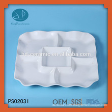 Ceramic Material and Porcelain Ceramic Type 5 compartment dinner plates,square dinner plate